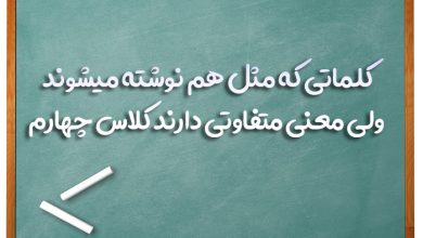 کلماتی که مثل هم نوشته میشوند ولی معنی متفاوتی دارند