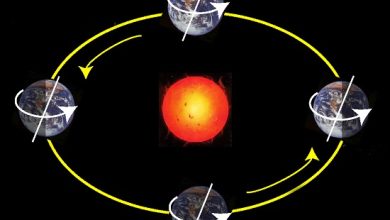 جهت حرکت زمین به دور خورشید چگونه است