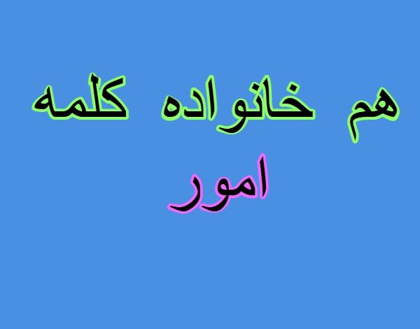 هم خانواده کلمه امور