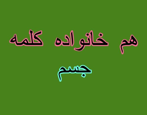 هم خانواده کلمه جسم