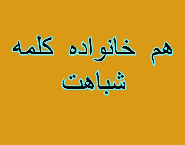 هم خانواده کلمه شباهت