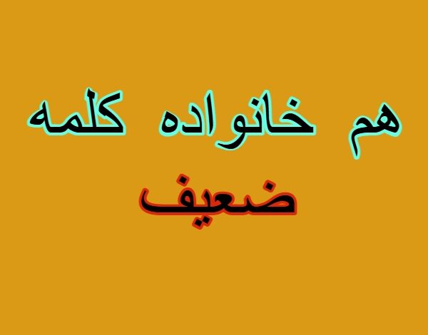 هم خانواده کلمه ضعیف