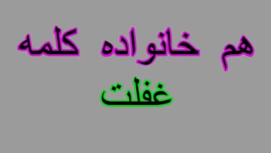 هم خانواده کلمه غفلت