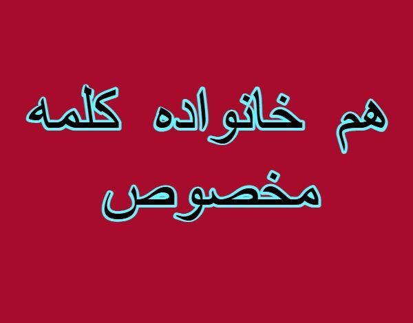 هم خانواده کلمه مخصوص