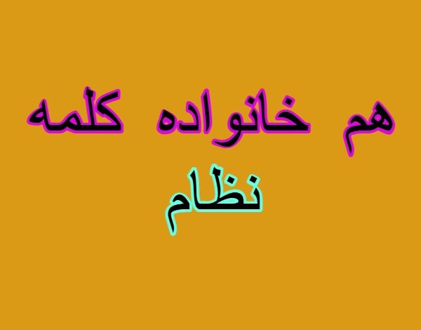 هم خانواده کلمه نظام