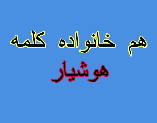 هم خانواده کلمه هوشیار