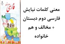 معنی کلمات نیایش فارسی دوم دبستان + مخالف و هم خانواده