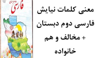 معنی کلمات نیایش فارسی دوم دبستان + مخالف و هم خانواده