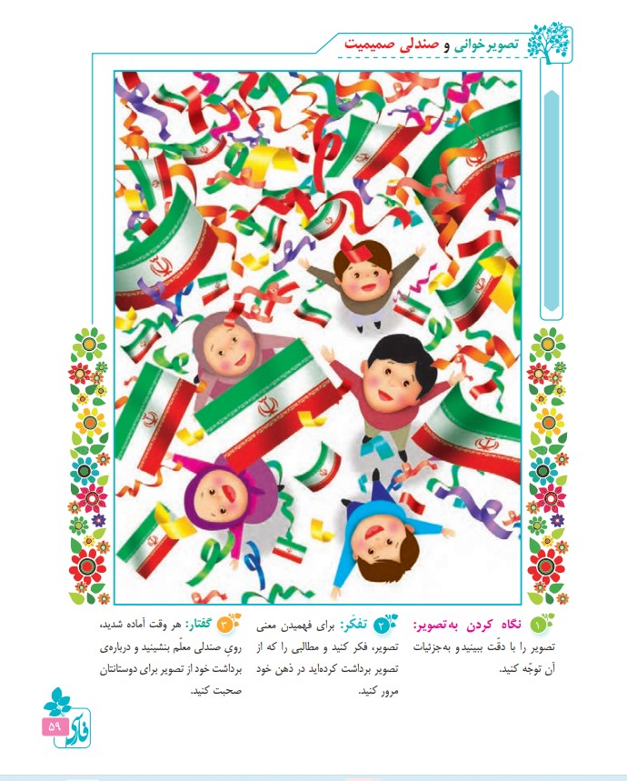 تصویرخوانی و صندلی صمیمیت – صفحه ۵۹ فارسی چهارم دبستان