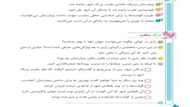 جواب درست و نادرست و درک مطلب درس سوم فارسی پنجم