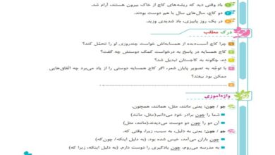 جواب درک مطلب و درست و نادرست درس پانزدهم فارسی پنجم (کاجستان)