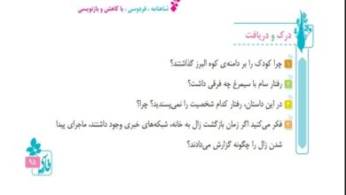 جواب درک و دریافت صفحه ۹۵ فارسی پنجم 🔍 فردوسی فرزند ایران