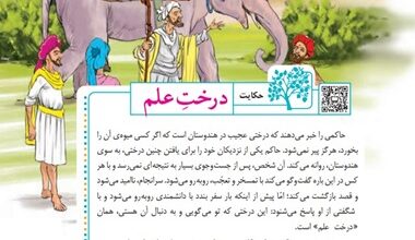 معنی حکایت درخت علم کلاس ششم صفحه ۷۷