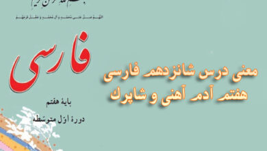 معنی درس شانزدهم فارسی هفتم آدم آهنی و شاپرک