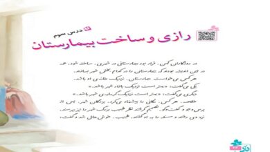 معنی کلمات درس سوم فارسی پنجم رازی و ساخت بیمارستان