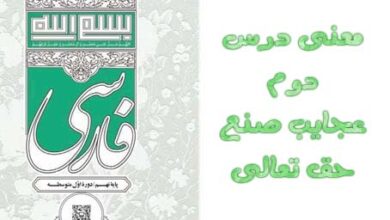 معنی درس دوم عجایب صنع حق تعالی