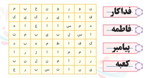 جواب بگرد و پیدا کن صفحه ۹۶ درس ۱۴ هدیه چهارم