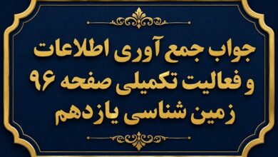 جواب جمع آوری اطلاعات و فعالیت تکمیلی صفحه ۹۶ زمین شناسی یازدهم
