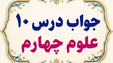 جواب درس ۱۰ علوم چهارم بدن ما ۲