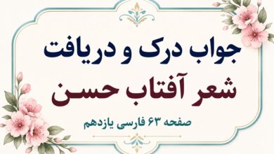 جواب درک و دریافت شعر آفتاب حسن