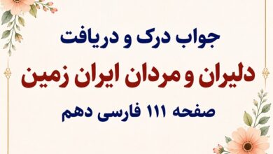 جواب درک و دریافت صفحه ۱۱۱ فارسی دهم