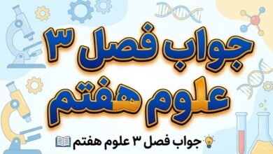 جواب فصل ۳ و درس سوم علوم هفتم - اتم‌ها الفبای مواد