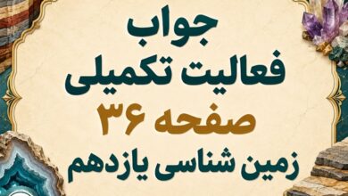 جواب فعالیت تکمیلی صفحه ۳۶ زمین شناسی یازدهم فصل دوم