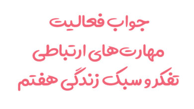 جواب فعالیت مهارت‌های ارتباطی تفکر و سبک زندگی هفتم