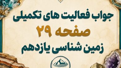 جواب فعالیت های تکمیلی صفحه ۲۹ زمین شناسی یازدهم فصل دوم