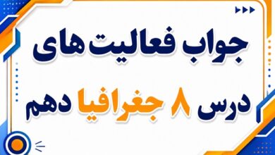 جواب فعالیت های درس هشتم جغرافیا دهم تقسیمات کشوری ایران