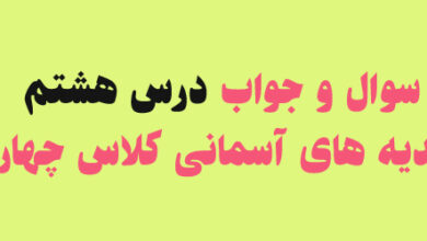 سوال و جواب درس هشتم هدیه های آسمانی کلاس چهارم