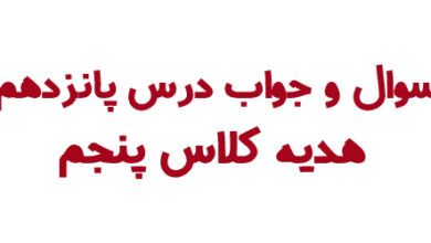 سوال و جواب درس پانزدهم هدیه کلاس پنجم