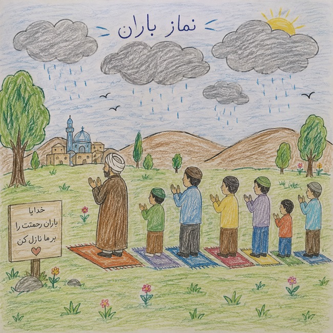 عکس کودکانه نقاشی نماز باران هدیه چهارم.jpg