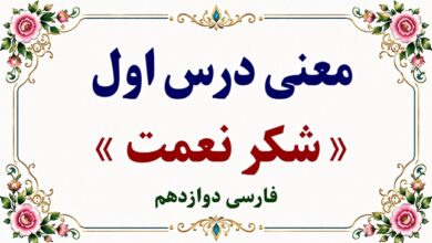 معنی و آرایه‌های درس اول شکر نعمت فارسی دوازدهم