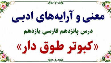 معنی درس پانزدهم کبوتر طوق‌ دار فارسی یازدهم