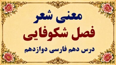 معنی و آرایههای شعر فصل شکوفایی درس دهم فارسی دوازدهم