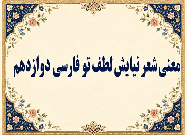 معنی و آرایه‌های شعر نیایش لطف تو فارسی دوازدهم صفحه ۱۶۵