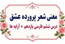 معنی شعر پرورده عشق درس ششم فارسی یازدهم
