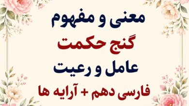 معنی و مفهوم گنج حکمت عامل و رعیت فارسی دهم