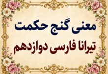 معنی و آرایه‌های گنج حکمت تیرانا فارسی دوازدهم صفحه ۸۹