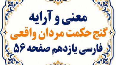 معنی گنج حکمت مردان واقعی فارسی یازدهم
