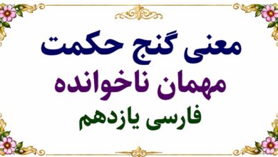 معنی گنج حکمت مهمان ناخوانده فارسی یازدهم عنوان فقط