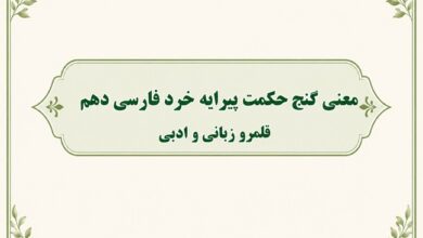 معنی گنج حکمت پیرایه خرد فارسی دهم