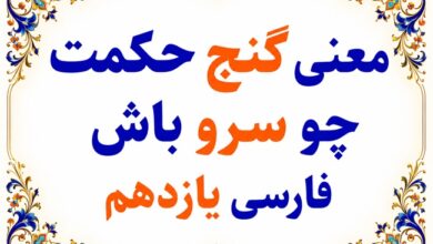 معنی گنج حکمت چو سرو باش فارسی یازدهم