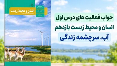 جواب فعالیت های درس اول انسان و محیط زیست یازدهم آب سرچشمه زندگی