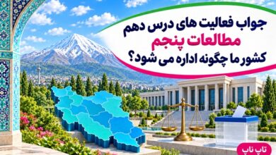 جواب فعالیت های درس دهم مطالعات پنجم کشور ما چگونه اداره می شود
