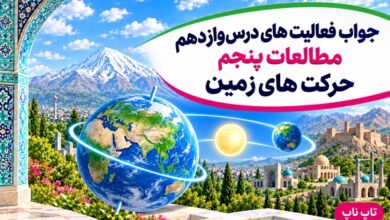 جواب فعالیت های درس دوازدهم مطالعات پنجم حرکت های زمین