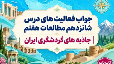 جواب فعالیت های درس شانزدهم مطالعات هفتم جاذبه های گردشگری ایران