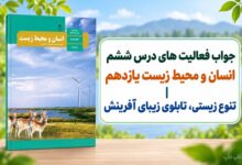جواب فعالیت های درس ششم انسان و محیط زیست یازدهم تنوع زیستی تابلوی زیبای آفرینش