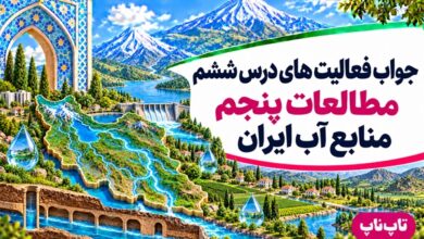جواب فعالیت های درس ششم مطالعات پنجم منابع آب ایران
